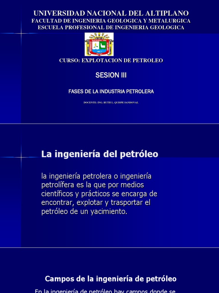 Fases de la Industria Petrolera | PDF | Producción de combustible ...