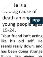 Suicide Is A Leading Cause of Death Among Young People Ages 15-24