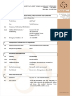 Identification of The Substance / Preparation and Company: Product - COTTWET Rev. Date - 01.08.2016