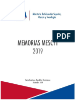 Memorias Institucionales MESCyT 2019