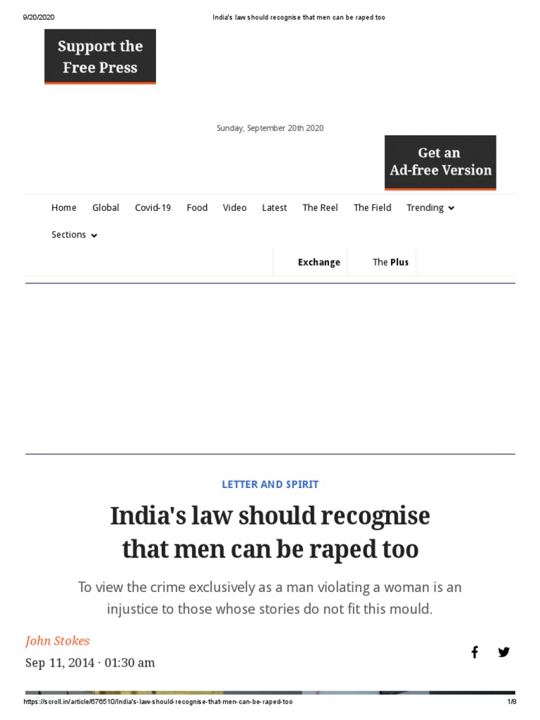 Recognizing Male Rape Victims in India | PDF | Rape | Crime & Violence