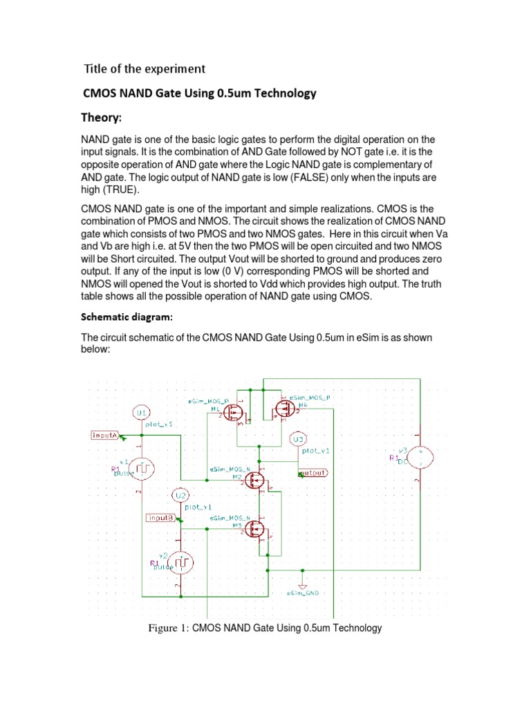 CMOS NAND Gate Design with 0.5um Tech | PDF | Computers