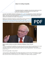 Warren Buffett Has Two Ideas For Ending Inequality