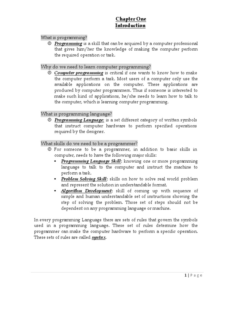 An Introduction to Computer Programming: Exploring the Evolution of ...