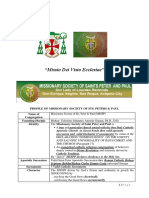 MISSIONARY SOCIETY OF SAINTS PETER & PAUL - Valid Apostolic Succession and Profile
