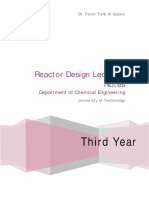 Reactor Design Lectures Notes: Third Year