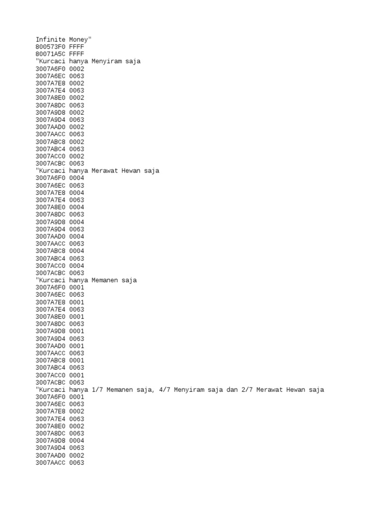 Cheat Harvest Moon BTN PDF Curry Fruit Preserves