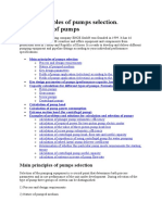 Main Principles of Pumps Selection