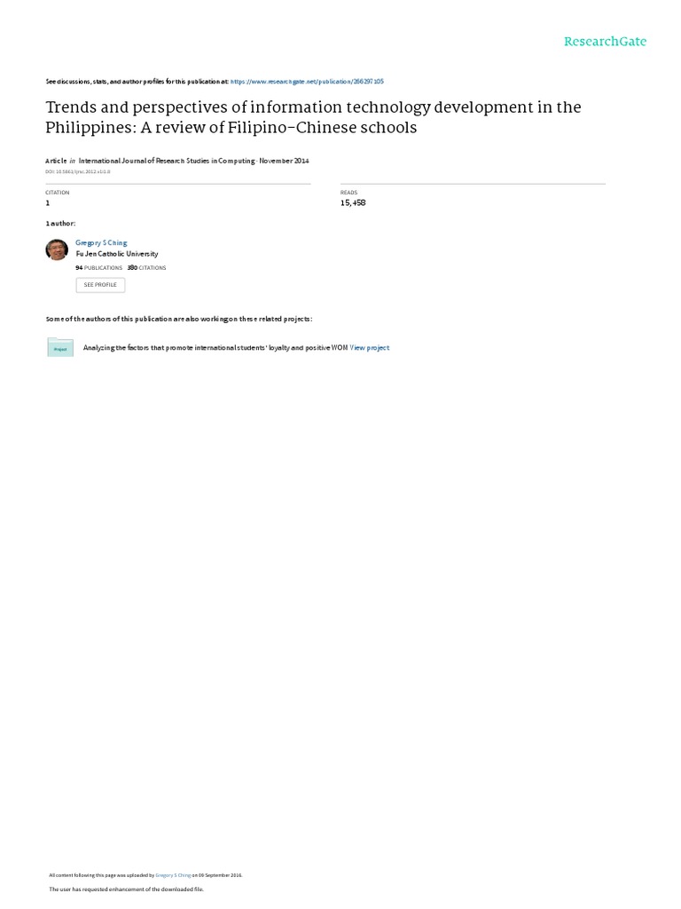 Trends and Perspectives of Information Technology Development in The ...