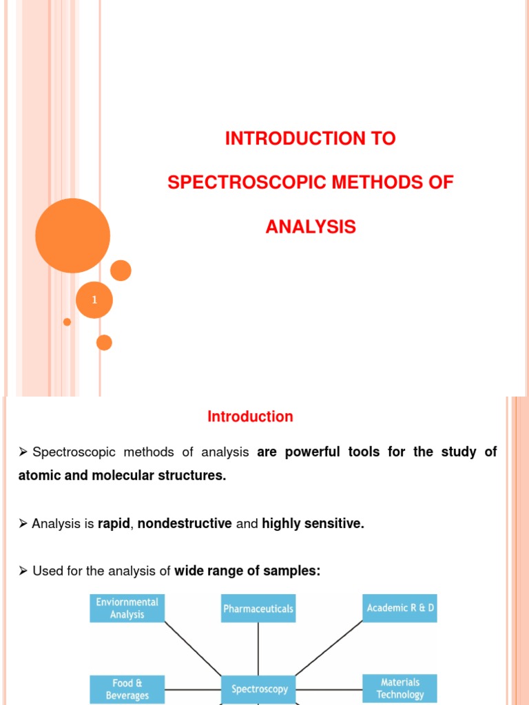 Introduction To Spectroscopic Methods of Analysis PDF Atomic