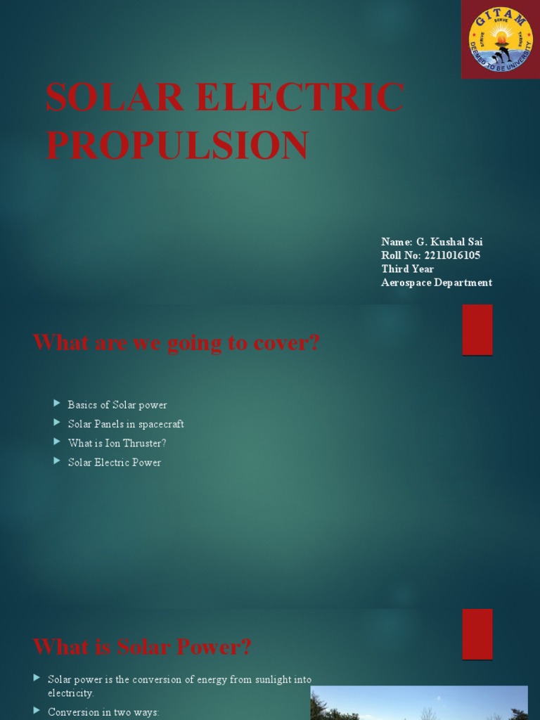 Solar Electric Propulsion | PDF | Spacecraft Propulsion | Solar Power