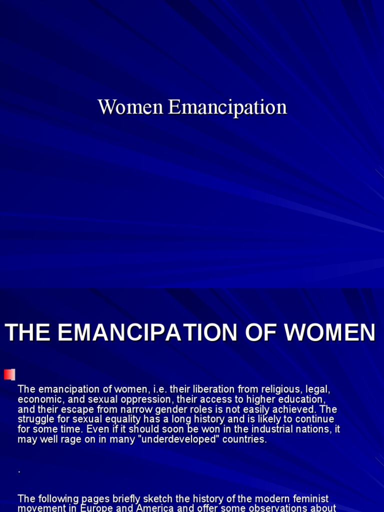 female emancipation essay