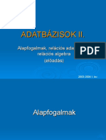 Adatbáziskezelés Alapfogalmak