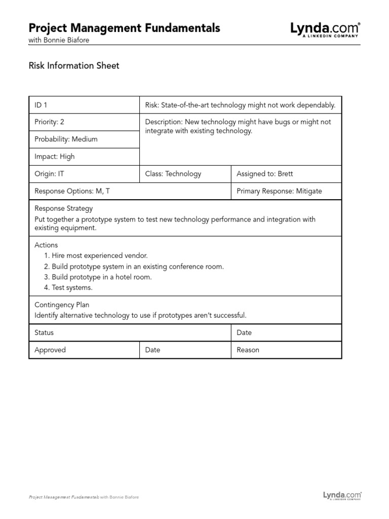 04 - 09 Risk Information Form PDF | PDF | Computers