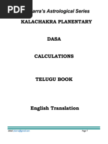 Kalachakra Planentary Dasa Calculations Telugu Book English Translation - Compress PDF