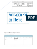 Procedure De Formation HSE En Interne