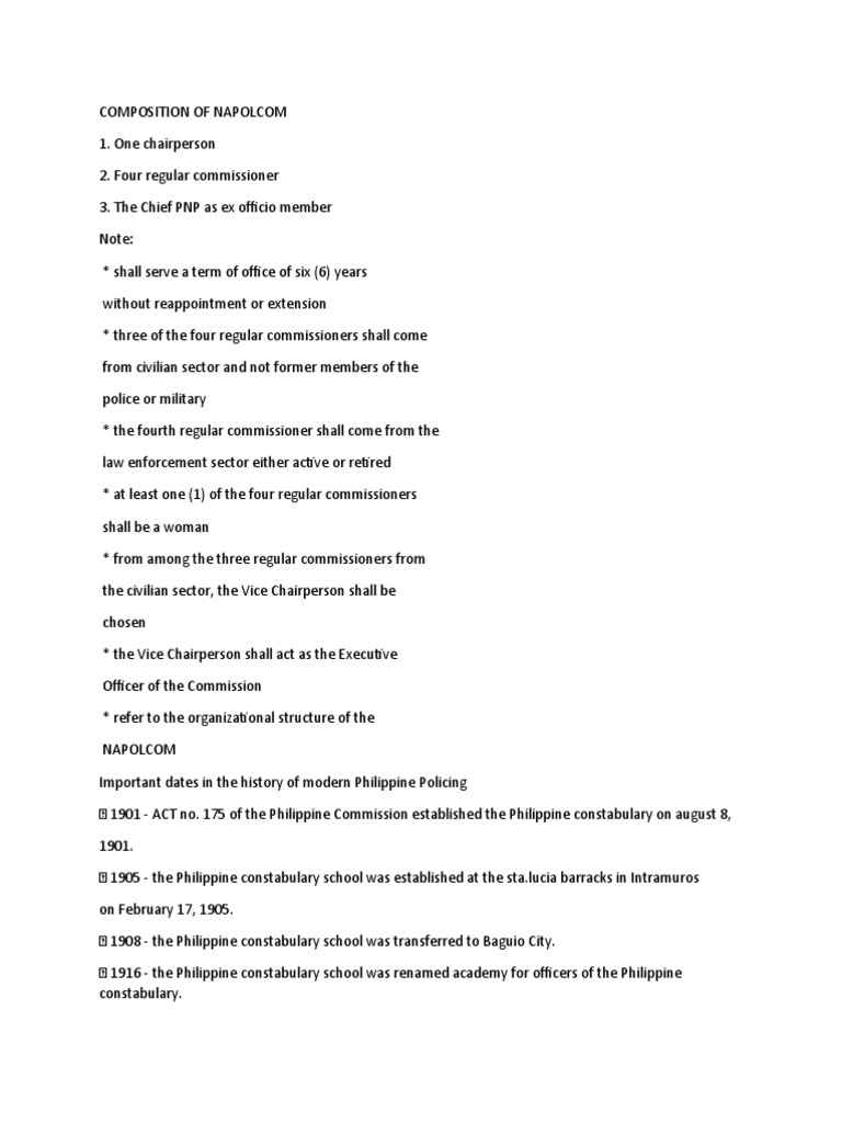 NAPOLCOM Composition and Structure | PDF | Law Enforcement | Crime ...