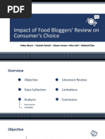 Impact of Food Bloggers' Review On Consumer's