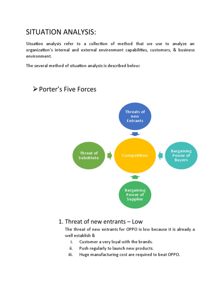 Situation Analysis Porter S Five Forces Pdf Competition Mobile