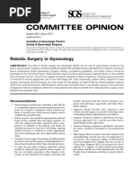 Committee Opinion: Robotic Surgery in Gynecology