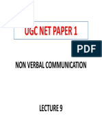 Ugc Net Paper 1: Non Verbal Communication Non Verbal Communication