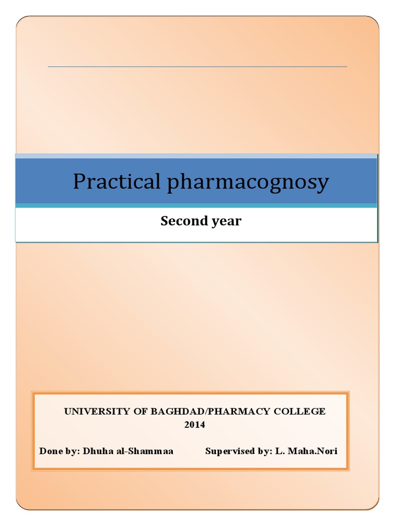 Practical Pharmacognosy Second Year PDF Chromatography Thin