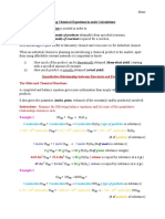 Using Chemical Equations in Mole Calculations