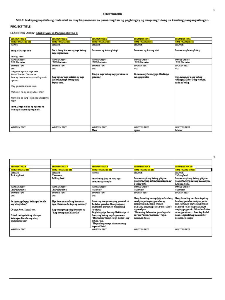 Esp Script Story Board GR3 | PDF