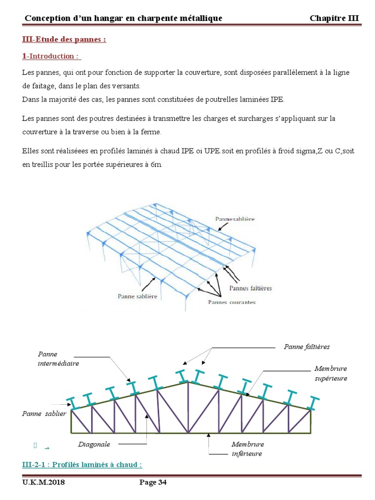 Étude des Pannes en Charpente Métallique PDF Éléments — free download