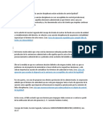 Los Actos de Ejecución de La Sanción Disciplinaria Están Excluidos de Control Judicial