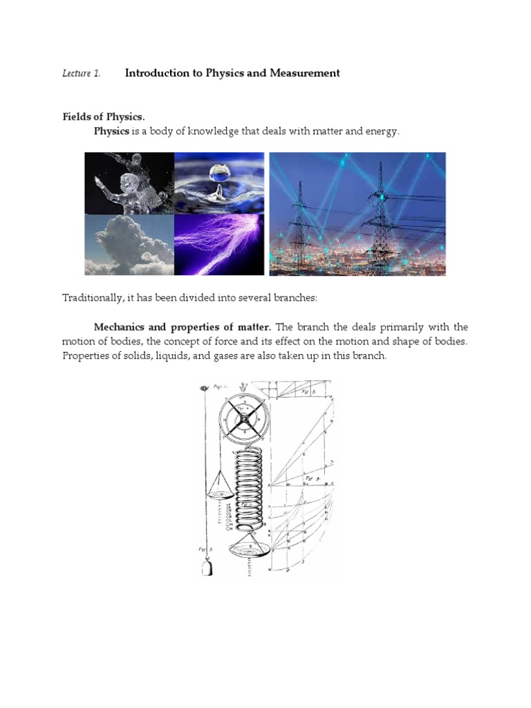 Introduction To Physics and Measurement | PDF | International System Of ...