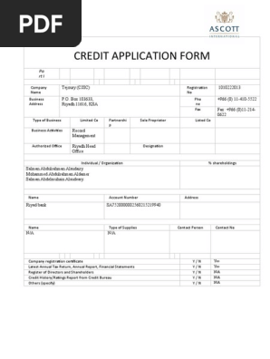 Credit Application Form - updated
