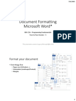 Document Formatting Microsoft Word