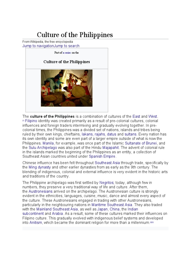 Culture of The Philippines | PDF | Philippines | Southeast Asia
