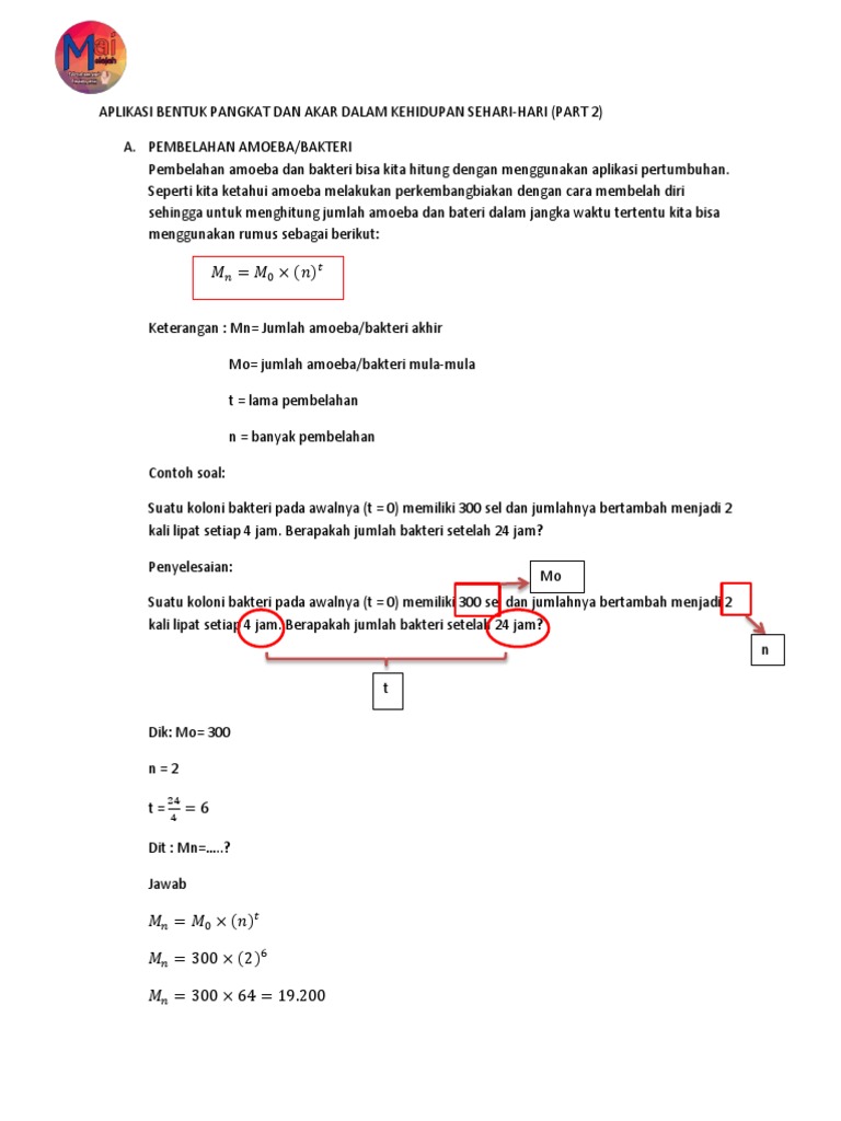 Aplikasi Bentuk Pangkat Dan Akar Dalam Kehidupan Sehari Part 2
