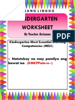 Kindergarten Worksheet Melc Week 11