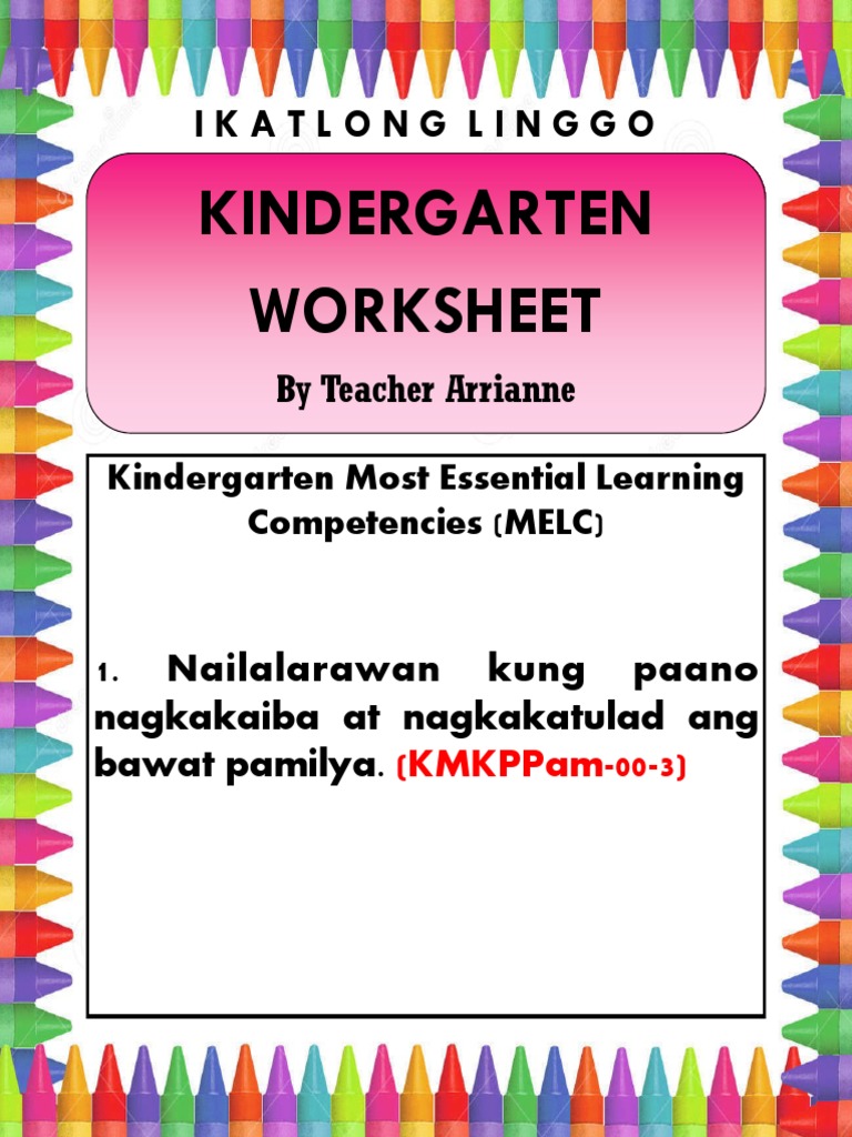 Kindergarten Worksheet Melc Week 13 PDF | PDF