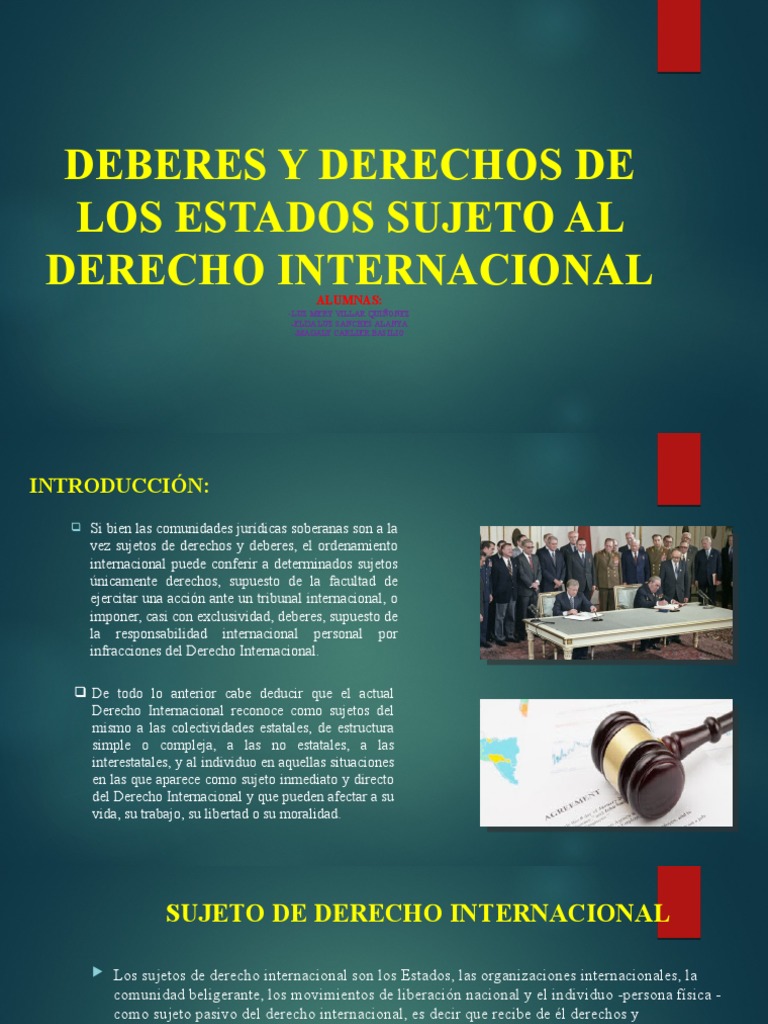 Deberes y Derechos de Los Estados PDF | PDF | Ley internacional ...