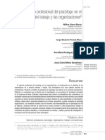 Ejercicio Profesional Del Psicólogo en El Contexto Del Trabajo y Las Organizaciones