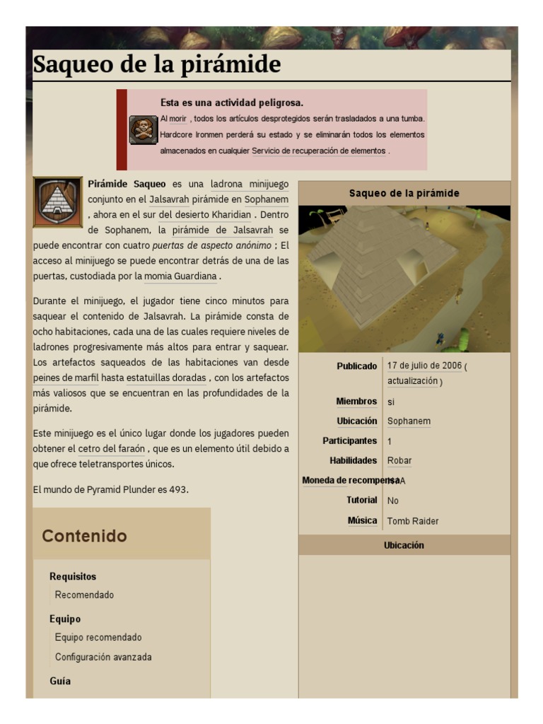 Guía de Saqueo de la Pirámide en OSRS | PDF | Ocio | Deportes