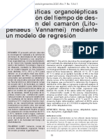 Características Organolépticas y Estimación Del Tiempo de Deshidratación Del Camarón (Litopenaeus Vannamei) Mediante Un Modelo de Regresión