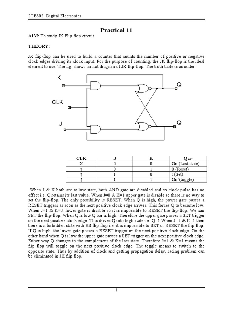 pr11JK FlipFlop PDF Logic Gate Digital Technology