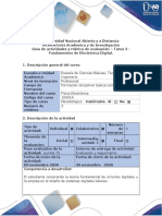 Guía de Actividades y Rúbrica de Evaluación - Tarea 3 - Fundamentos de Electrónica Digital PDF