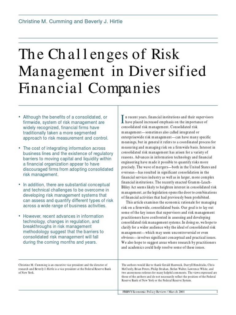 Consolidated Risk Management Challenges | PDF | Risk | Risk Management