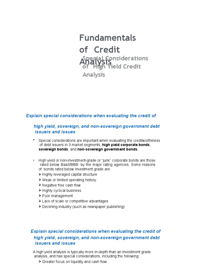 High Yield Credit Analysis Essentials | PDF | High Yield Debt | Credit ...