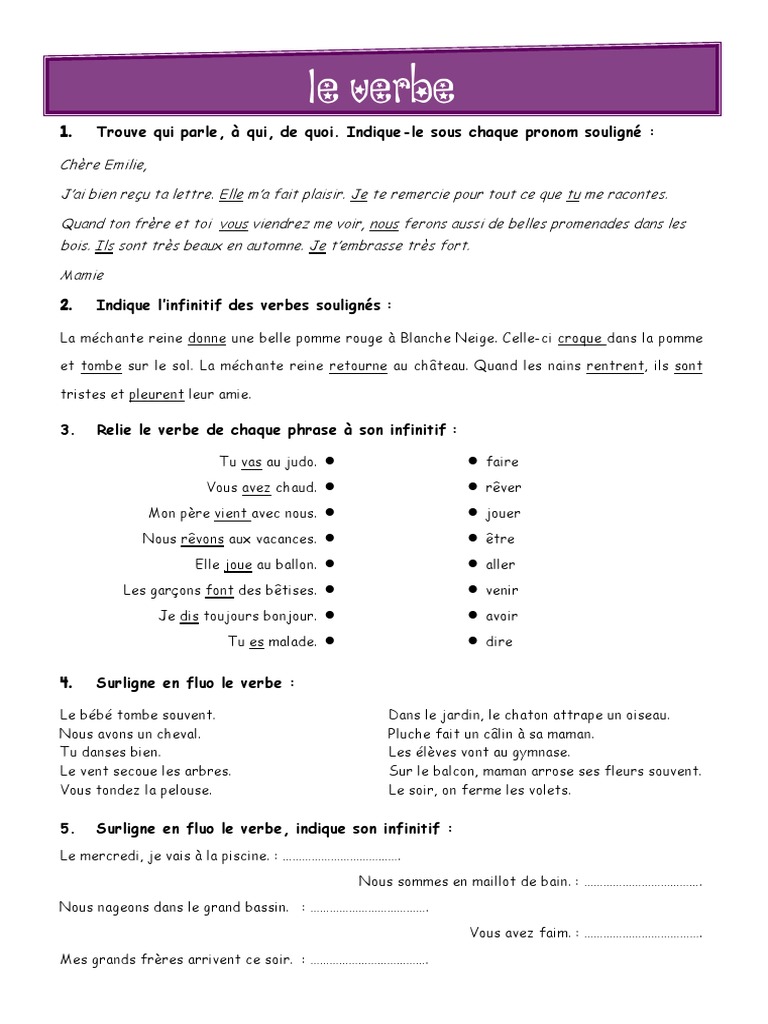 Conjugaison et identification des verbes | PDF | Arts du langage et ...