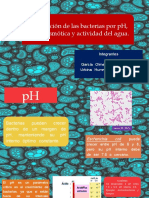 Clasificación Bacterias PH, Presión Osmótica y Actividad Agua.