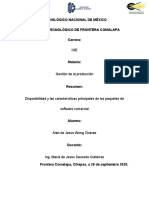 Resumen Disponibilidad y Las Características Principales de Los Paquetes de Software Comercial