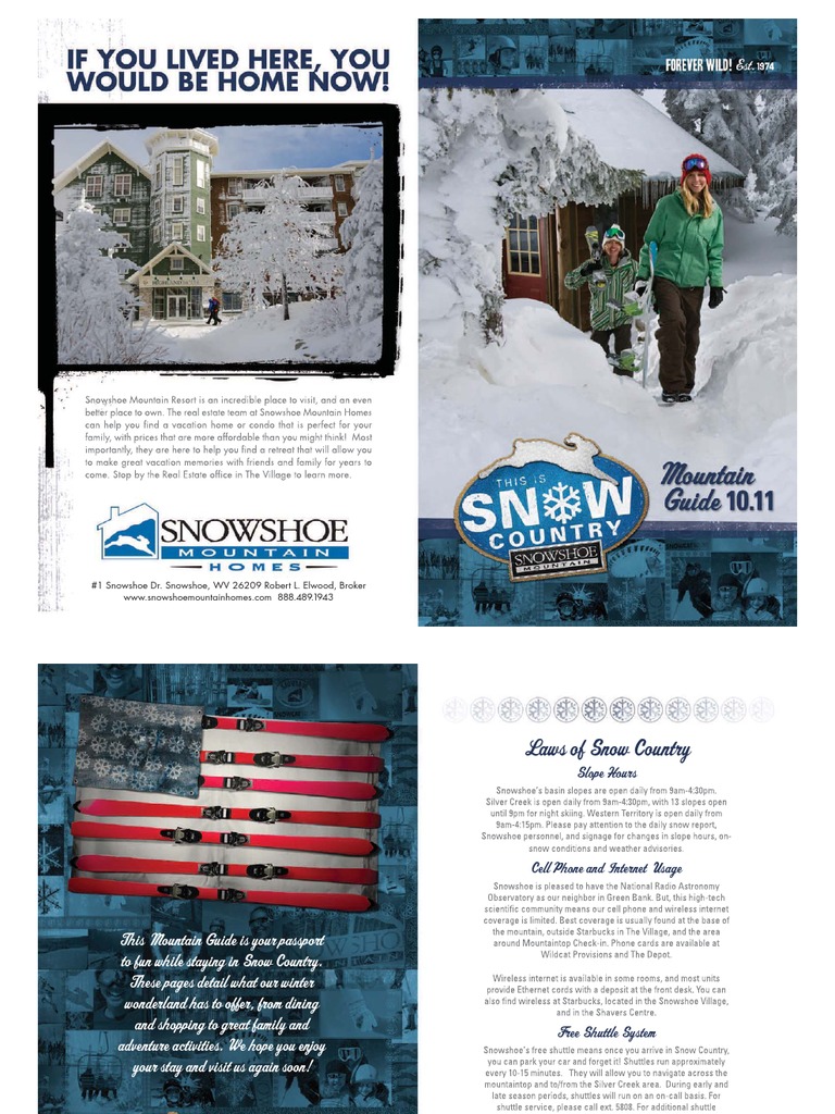 Snowshoe Mountain Brochure 10 11 PDF Bar Coupon