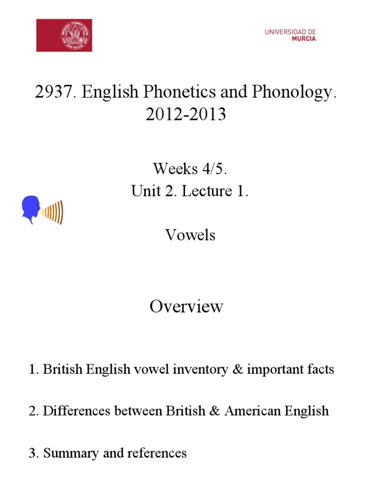 An Overview of British English Vowels Inventory, Differences from